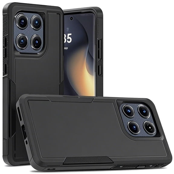 For Motorola Moto Edge 2026 XT2601 Premium Tough Hybrid Cell Phone Cover Case - TF Black