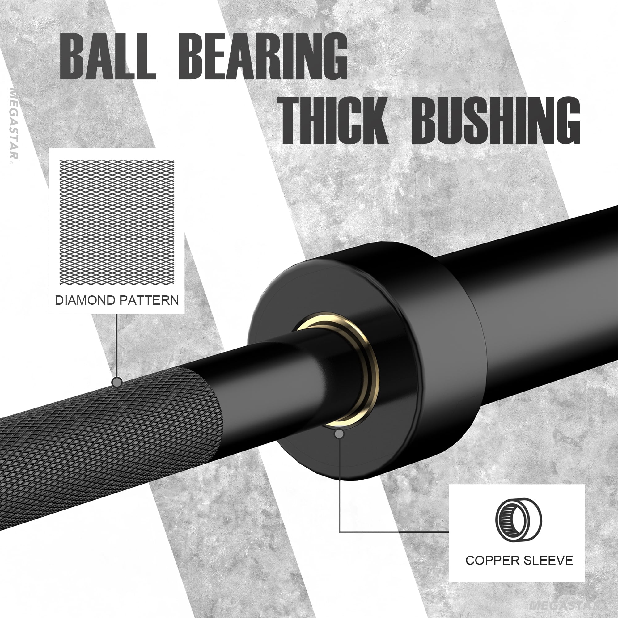 7ft Olympic Barbell, Barbell for Weightlifting and Powerlifting 45lb, Olympic Bar for 1500lbs Capacity, Weight Bar Fit 2" Standard Weights
