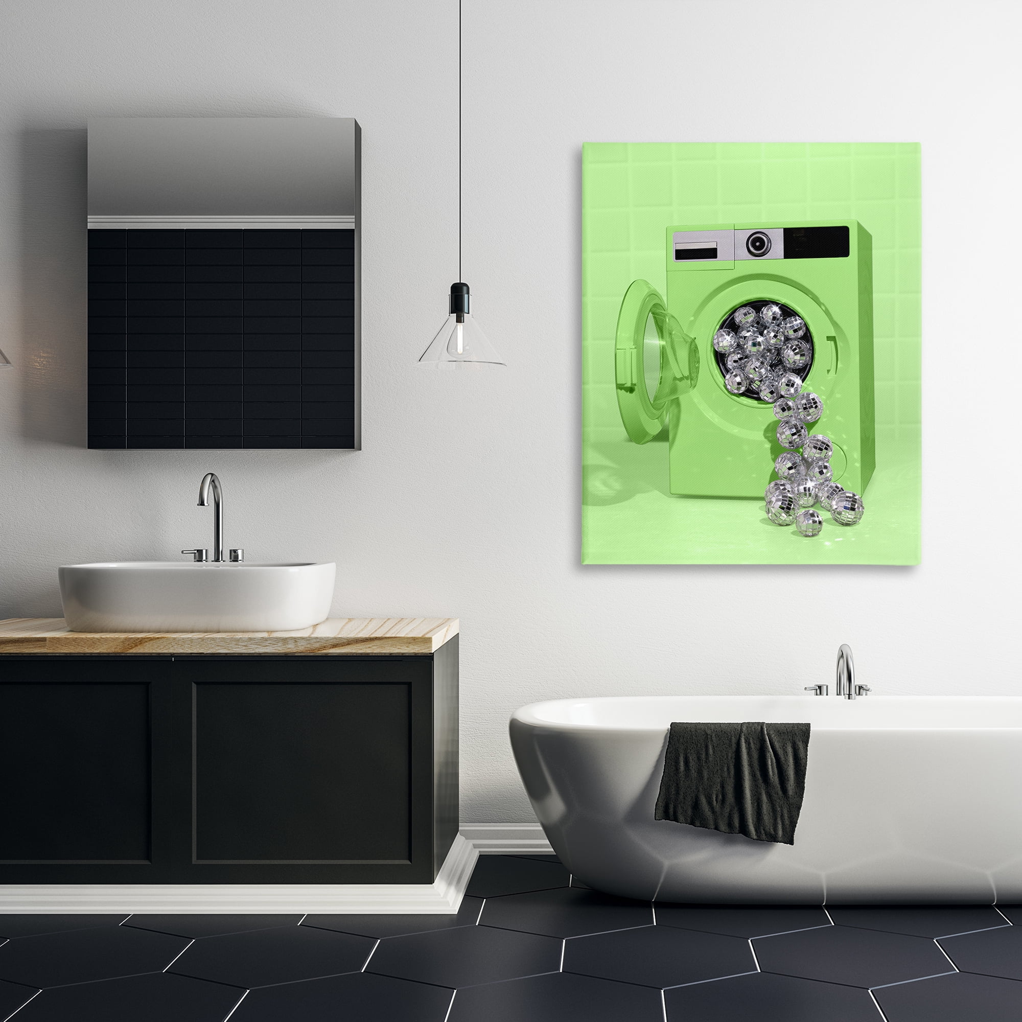 Stupell Industries Disco Laundry Machine over Lime Canvas Wall Art, design by LISH Creative