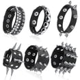 thumbnail image 1 of Pulseras Hicarer de piel punk con tachuelas para hombre y mujer, 1 of 7