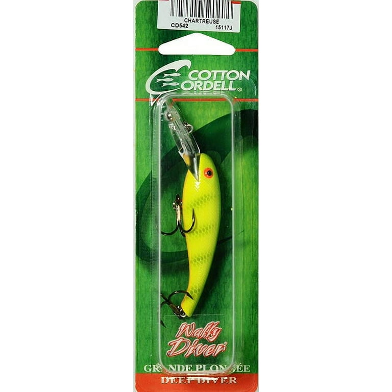 Cotton Cordell Wally Diver Fishing Lure Hard bait Chartreuse 2 1/2 in 1/4 oz