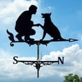 thumbnail image 6 of Man and Dog Horse Black Stainless Steel Weathervane Outdoor European-Style Iron Roof Garden Outdoor Yard Decoration ,, 6 of 8