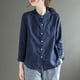 thumbnail image 2 of Ropa para mujer,Camisa holgada de lino para mujer, blusa estampada de manga 3/4, tela de poliéster, ropa informal suave para primavera, sopatenor, 2 of 9