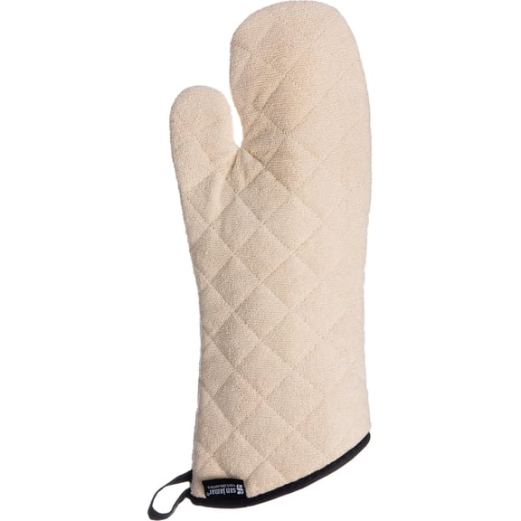 Heavy Duty Oven Mitt with Heat Protection, 17" Length, Natural