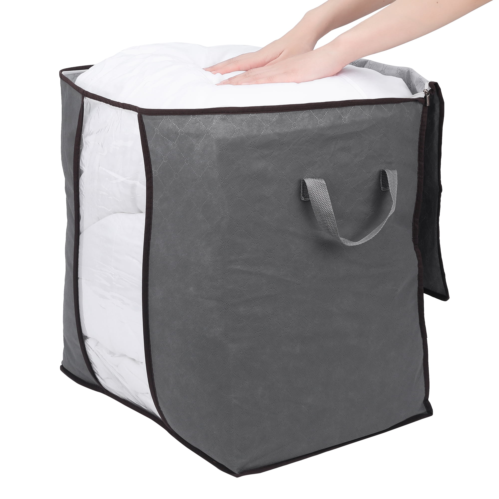 Unique Bargains 1 Pack Clothes Storage Bags Moving Bags Grey 19.5*19.5*14in