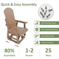 thumbnail image 5 of Mosbrisa HIPS Swivel Patio Glider, Poly Lumber All-Weather Resistant Outdoor Chair, Brown, 5 of 5