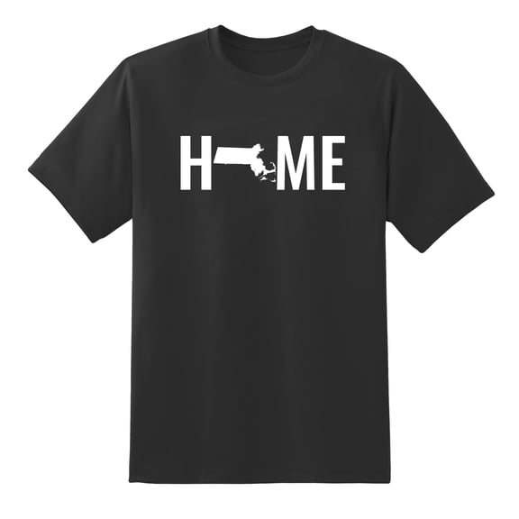 Home State Massachusetts Design Mens Graphic T Shirts Black,S