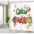 thumbnail image 4 of Ambesonne Cinco de Mayo Shower Curtain, Mexican Cartoon, 69"Wx84"L, Multicolor, 4 of 4