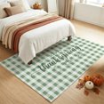 thumbnail image 6 of Happy Thanksgiving Washable Area Rug 2.7 x 5 ft Sage Green White Plaid Rustic Leaf Pumpkins Soft Non‑Slip Rugs Stain Repellent Indoor Mats for Kitchen Aisle, Foyer, Foot‑of‑Bed, Mudroom, 6 of 9