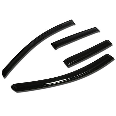 Nissan Quest Vent Visor - For 2007 to 2014 Nissan Versa 4pcs Window Vent Visor Deflector Rain Guard (Dark Smoke) 08 09 10 11 12 13