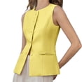 thumbnail image 2 of Sleeveless Solid Color Women Work Office Slim Waistcoat Vest Blazer, 2 of 6