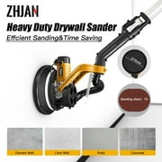 ZHJAN Electric Drywall Sander with Vacuum - Heavy Duty 880W, 5-Speed 1000-2100RPM, Extendable Handle, 12 Discs & Dust Bag, LED Light (59)