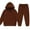 Brown, variant on TQWQT Boys Sweatsuit Kids Tracksuit Long Sleeve 2 Piece Kids Sweat Set Size 3-4 Hooded Solid Color Sweatshirt and Jogging Pant Boys Outfits Beige