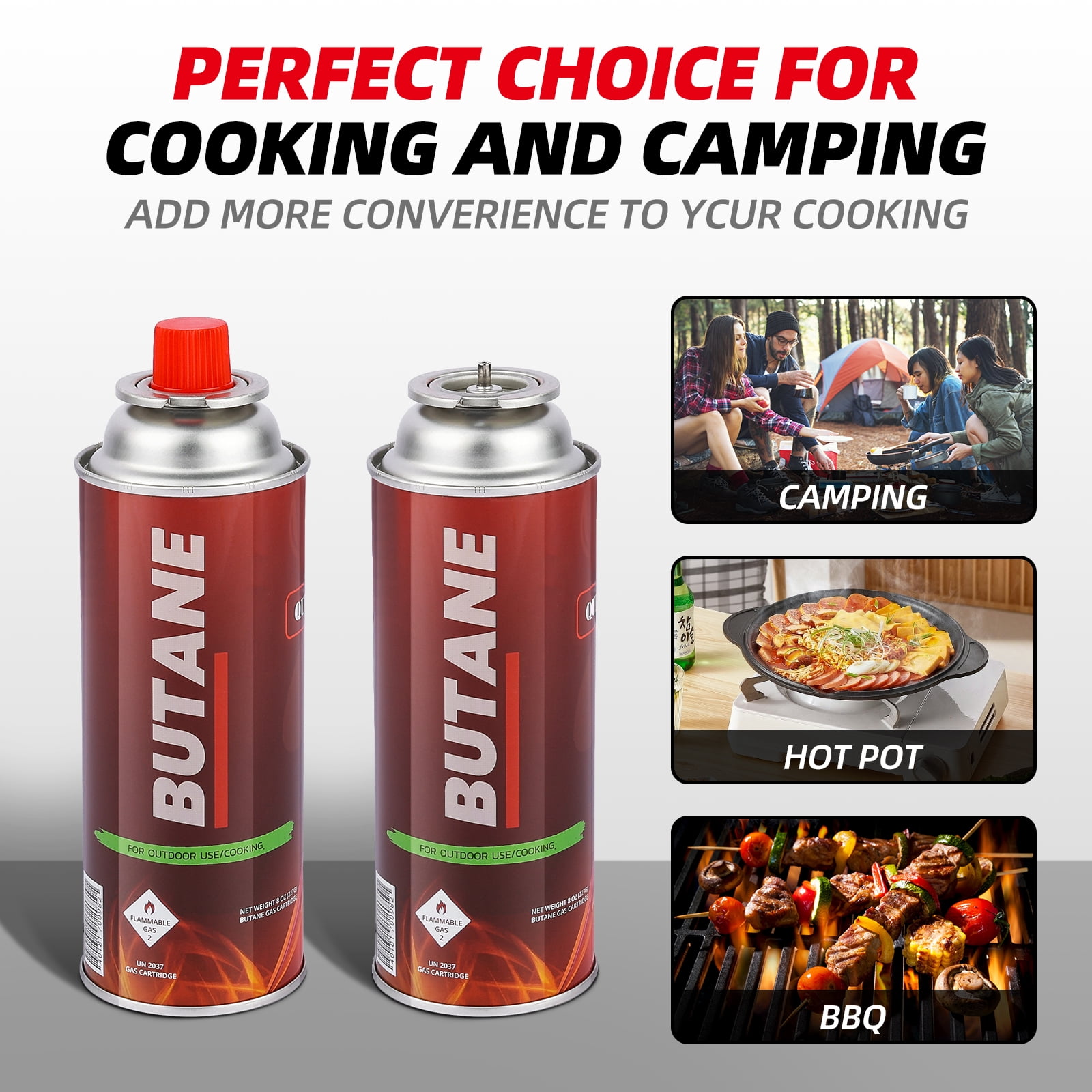 Butane Fuel Canister for Portable Stove - Explosion Proof RVR Safety Release System - UL Listed & Tested & Approved