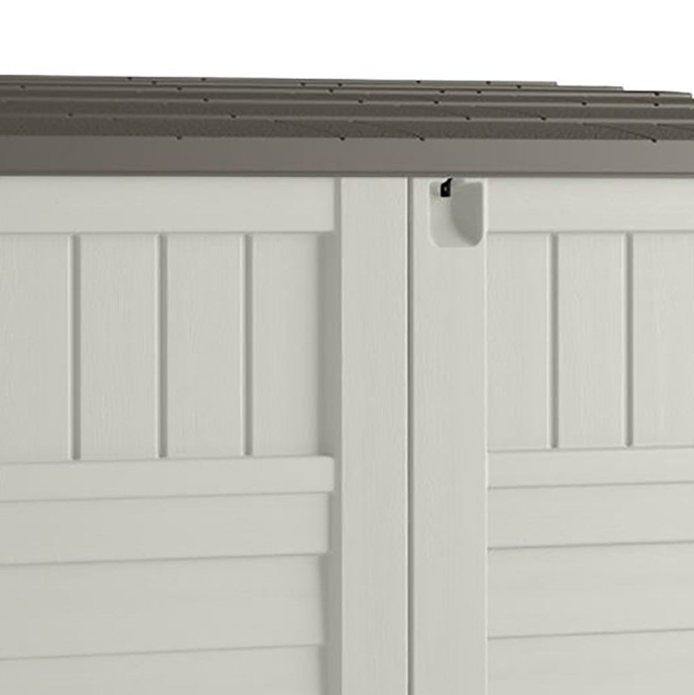 Suncast 34 Cubic ft. Horizontal Outdoor Resin Storage Shed, Vanilla,53 in D x 45.5 in H x 32.25 in W