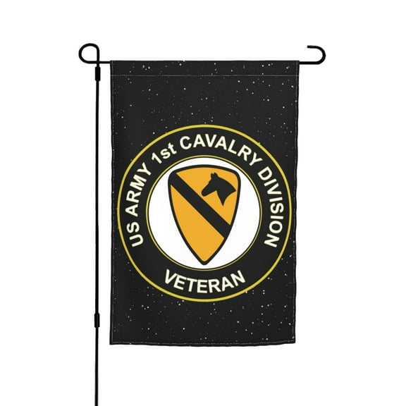 U.S. Army Veteran 1st Cavalry Division Double Garden Flags 12x18 Inch Suitable For Courtyard Lawn Holiday Home Outdoor Decoration Flag