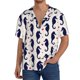 thumbnail image 1 of Fotbe Seahorses and Hearts Camisa Estampada de Manga Corta para Hombre, Casual de Verano, Estilo Playero, Sin Arrugas-Small, 1 of 5