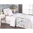 thumbnail image 2 of Tribal Vibes Bed Runner, Western Boho Themed Vintage Tent Pattern with Feathers Neutral Art, Decorative Accent Bedding Scarf for Hotels Homes & Guest Rooms, Twin, Teal White Multicolor, by Ambesonne, 2 of 3