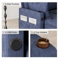 thumbnail image 5 of TTGIEET 84 Inch Pull Out Sofa Bed with 2 USB Port & Cup Holders, L-Shaped Sofa Couch with Storage Chaise, Tufted Convertible Sleeper Sofa for Living Room, Blue, 5 of 8