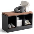 thumbnail image 1 of Costway 3-Cube Storage Box Organizer Shoe Bench w/ Padded Cushion Books Toys Decorations, 1 of 10