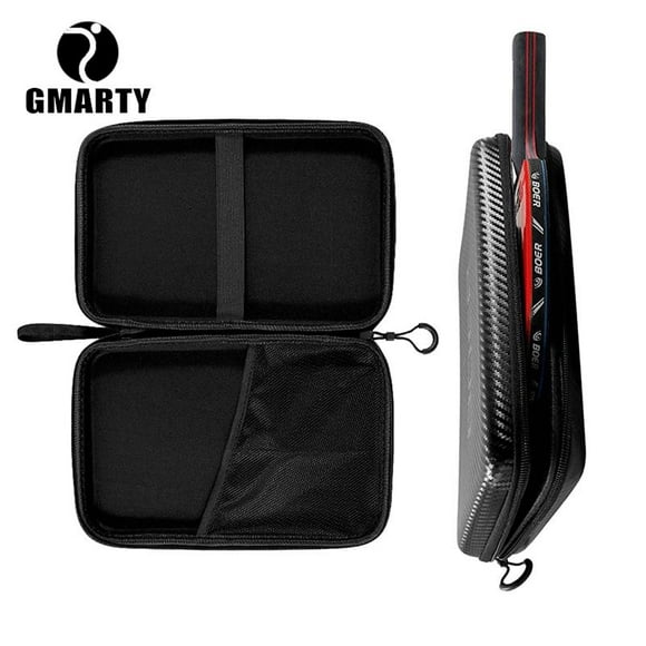 EVA Carbon Fibre Table Tennis Racket Box Ping Pong Bag Table Tennis Bat Cover Paddle Cases Large Capacit Zip Pocket Sports