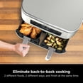 thumbnail image 4 of Ninja Foodi 4-in-1 Air Fryer, 8-Qt 2-Basket DualZone FlexBasket, DualZone Technology, 4 Functions, Smart Finish Cook 2 Foods 2 Ways, DZ100WMWH Dove, 4 of 9