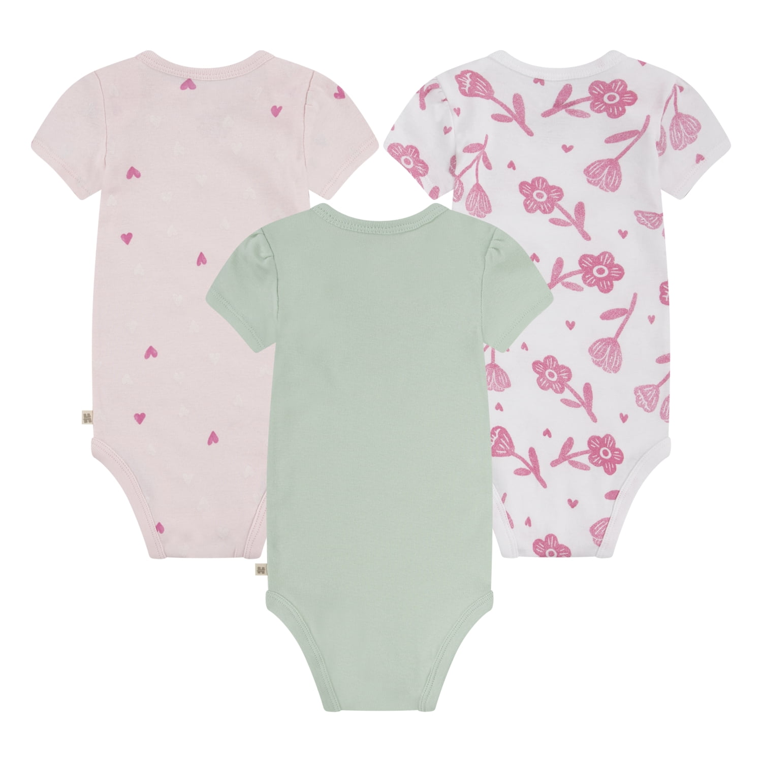 Huggies Baby Girls 3-Pack Bodysuit Set, Sizes NB-18M