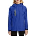 thumbnail image 1 of Veste Imperméable pour Femmes, Manches Longues, Fermeture Éclair, Respirante, Coupe-Vent, Bleu TG, 1 of 7