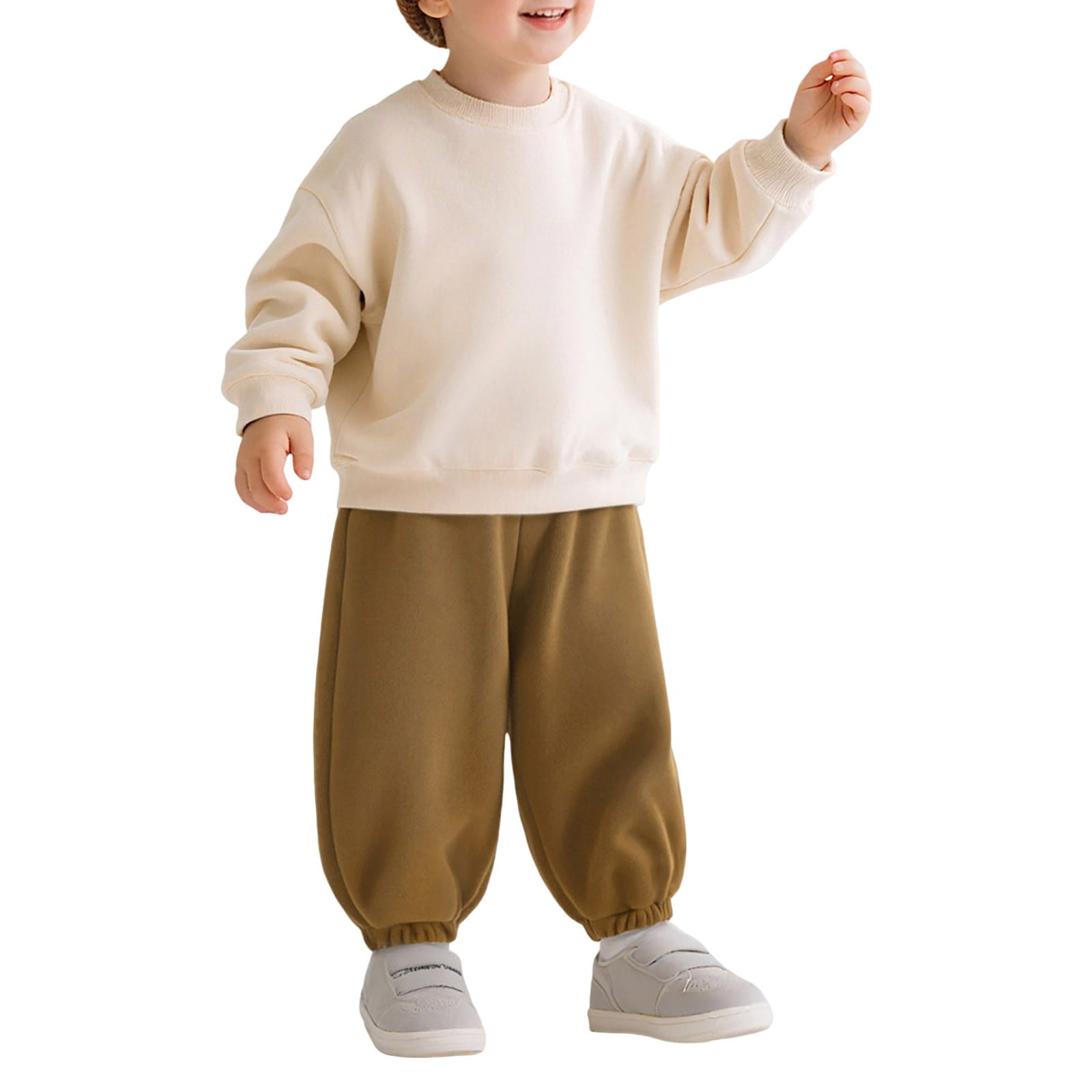 Mercatoo Toddler Fleece Sweatpants Baggy Wide Leg Elastic Waist Joggers Pants Winter Baby Boys Girls Casual Athletic Pants