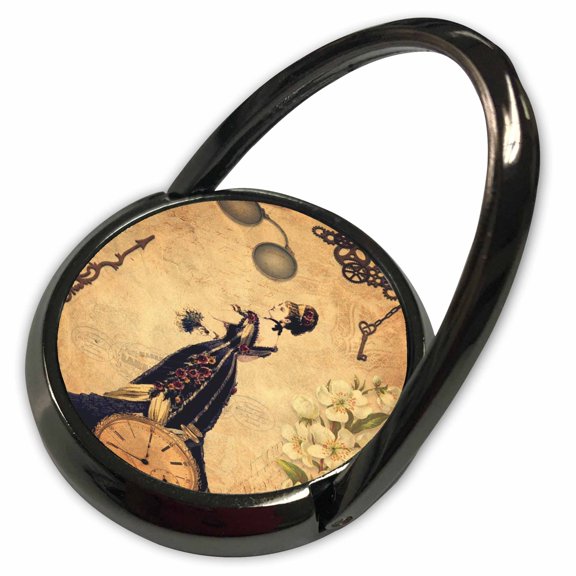3dRose, Image of Steampunk Keys Gears And Victorian Dressed Lady, Phone Ring
