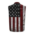 thumbnail image 2 of Elvqul American Flag Shirts for Men Casual Independence Red Trendy Sleeveless T-Shirts Collar Star Mens Shirts Button up, 2 of 5