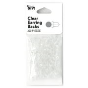 Cousin DIY Clear Silicone Earring Push Backs, Jewelry Findings, 200 Pc