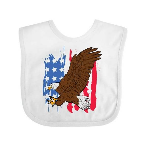 Inktastic Eagle with American Flag Boys or Girls Baby Bib