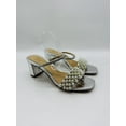 thumbnail image 2 of Jewel Badgley Mischka Women's Orsen Embellished Slide Sandals- Silver, US 7M, 2 of 11
