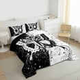 thumbnail image 3 of jejeloiu Gothic Moth Bedding Comforter Set,Vintage Damask Flowers Twin Comforter Sets,Bohemian Theme Bedding Set For Kids,Microfiber Bedroom Decor Reversible,2pcs, 3 of 8