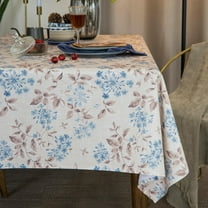 Rustic Tablecloth Classic Plant Printed Cotton-Blend Fabric Table Cover Farmhouse Decoration 60x84 inches Rectangle/Oblong Blue for Kitchen Dining