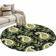 thumbnail image 6 of Black Teal Boho Botanical Round Rug 3ft Washable Circle Entryway Rugs Non Slip Southwestern Retro Ethnic Tribal Area Rug Indoor Floor Carpet for Bedroom Kitchen Living Room Office Dining Room Nursery, 6 of 8