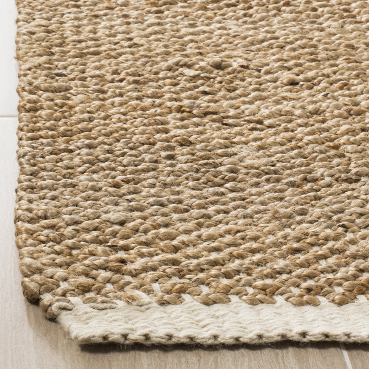 SAFAVIEH Natural Fiber Lyla Braided Jute Area Rug, Ivory/Natural, 4' x 6'