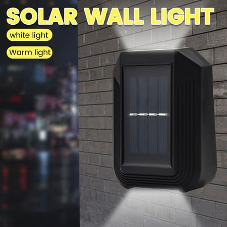 

MTFun Solar Wall Light Outdoor LED Solar Security Light Auto ON/OFF Solar Fence Light IP65 Waterproof Solar Patio Light with White Light(Warm Light) for Patio Stairs Yard Garden Pathway