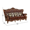 thumbnail image 4 of Benjara Traditional Style Tufted Wing Back Wooden Sofa with Ornated Details, Brown, 4 of 4