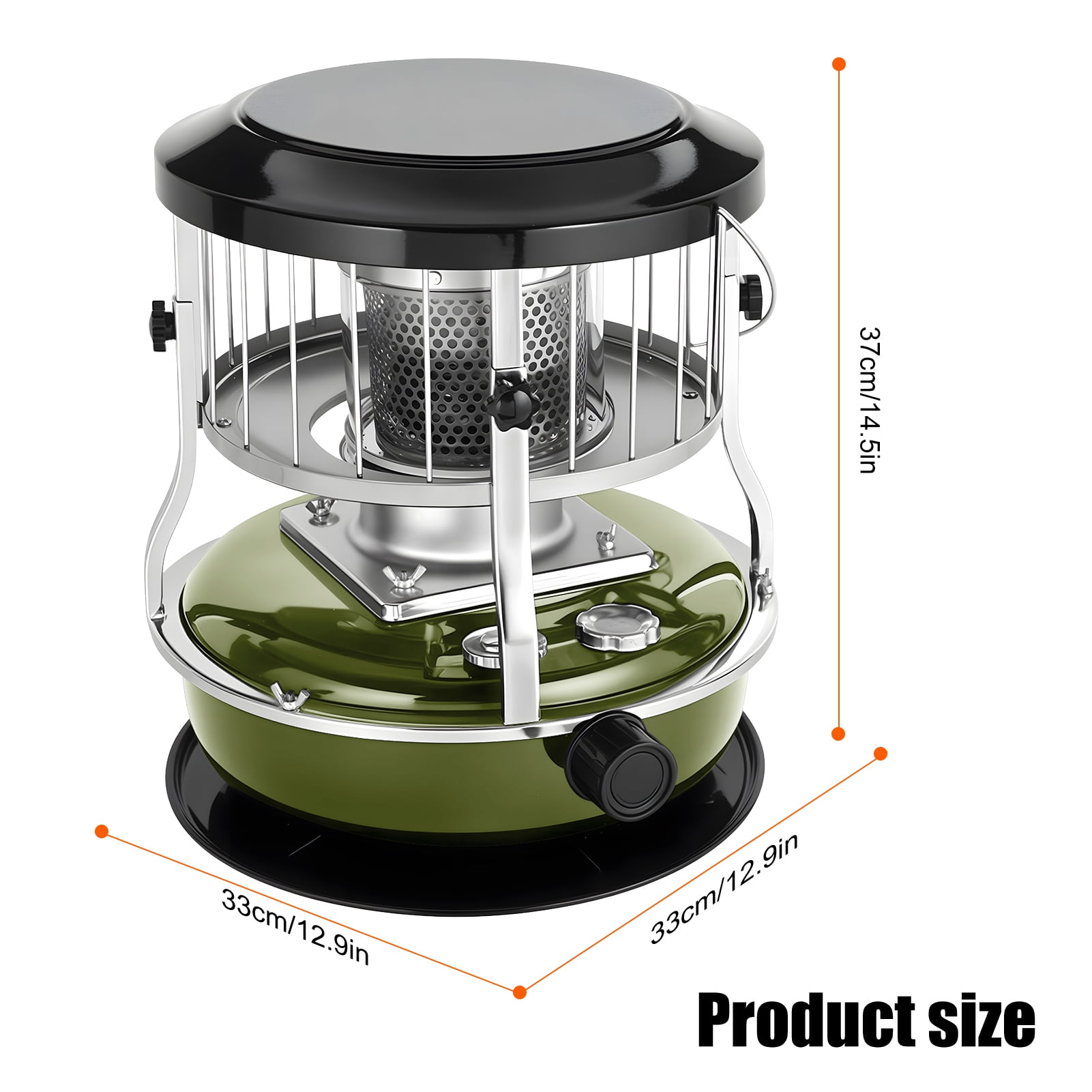 2-in-1 Kerosene Heater & Stove 9000 BTU, Portable Non-Electric Indoor/Outdoor Radiant Heater for Camping, Cooking, Emergency Heat