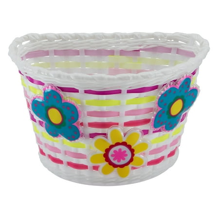 Schwinn Kid's Bicycle Basket with LED Flowers, Pink