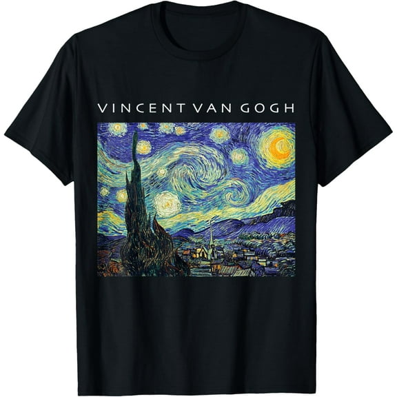 Starry Night T-Shirt Painting Art Shirt Mens T-Shirt