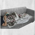 thumbnail image 6 of Pug Soft Flannel Fleece Throw Blanket, Pet Dog Pastel Bow Tie Oversized Glasses Hand Drawn Domesticated, Cozy Plush for Indoor and Outdoor Use, 50" x 60", Brown Pale Pink White, by Ambesonne, 6 of 6