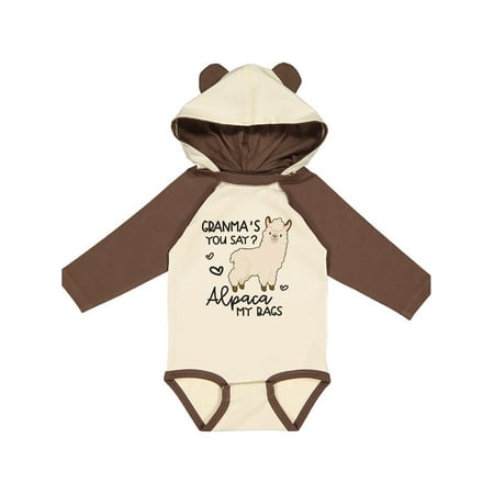 

Inktastic Granma s You Say Alpaca My Bags Gift Baby Boy or Baby Girl Long Sleeve Bodysuit