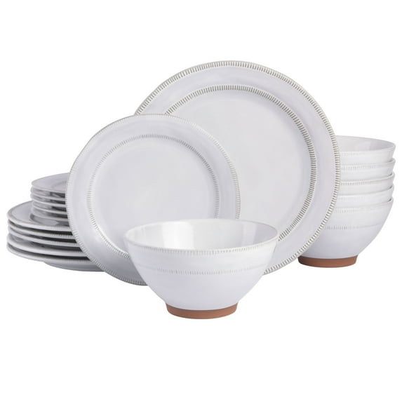 Gibson Elite 18 Piece Terranea Dinnerware Set - White