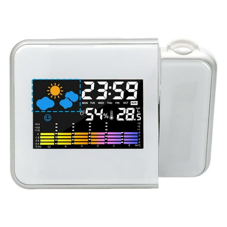 Yibooy Smart Alarm Clock Adjustable Projection Angle Projection Clock (White)