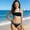 #065-Black, variant on Wowcloth Girl's Two-Piece Swimsuit, Solid Color with Ruffle Detail, Tankini Top and Bottom Set for Beach and Pool Wear