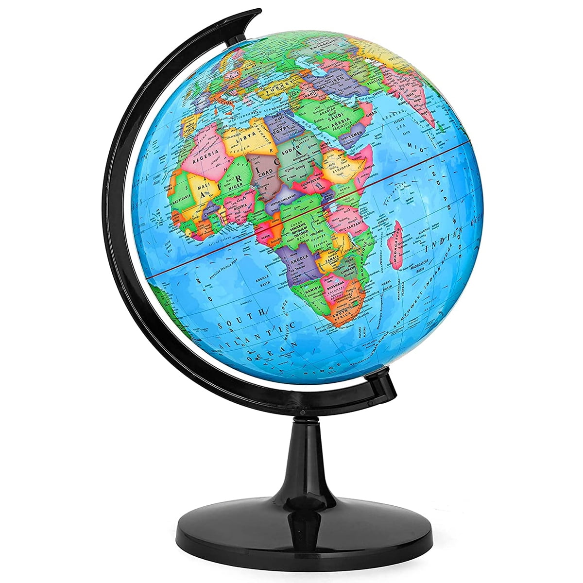 Bshapplus 13.4'' World Globe, Stainless Stand, 720° Spin, 4000 Bshapplus 13.4'' World Globe, Stainless Stand, 720° Spin, 4000