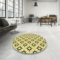 thumbnail image 3 of Ahgly Company Indoor Square Patterned Sun Yellow Area Rugs, 4' Square, 3 of 6
